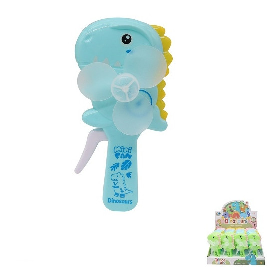 5.9" Dinosaur Hand-Powered Mini Fan 24 pcs per display box .75 each