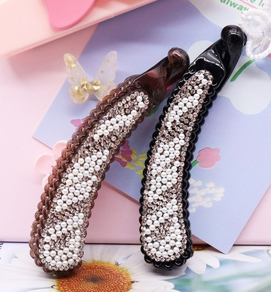 4" Rhinestone Pearl Banana Hair Clips .68 each