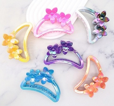3.5" Colorful Flower Hair Claw Clips .68 each