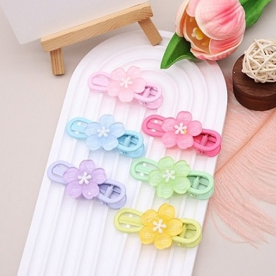 3 Pc Set Pastel Flower Hair Clips .68 each