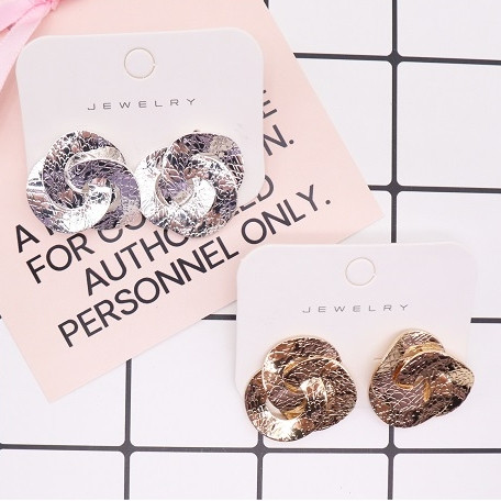 1" Textured Knot Stud Earrings .68 each pair