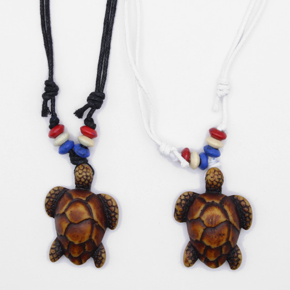 Adjustable Cord Necklace with Sea Turtle Charm (1524) .68 each