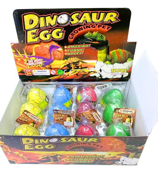 Hatch"em Dinosaur Eggs 12 per counter display box (Dino) .75 each