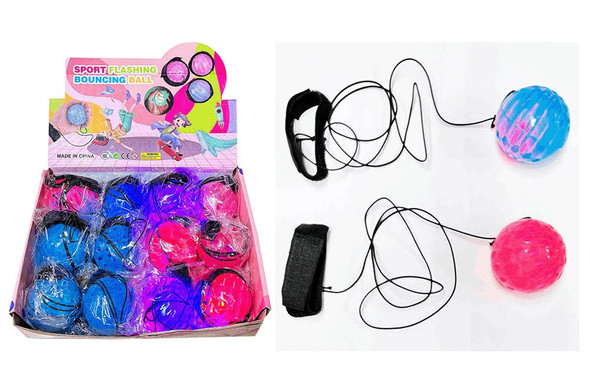 2" Light Up Flashing Sport Style Return Boomerang Ball 12 pc per box $1.00 ea