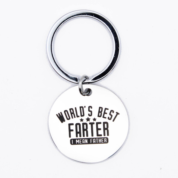 1" Stainless Steel WORLD'S BEST FARTER Keychain .75 each