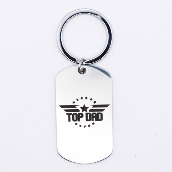 2" Stainless Steel TOP DAD Keychain .75 each