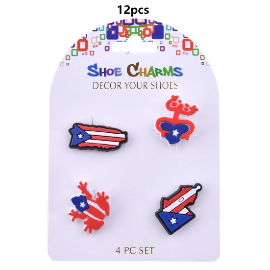 4 Pk Set of Shoe Charms Puerto Rico Theme (16A) .75 each set