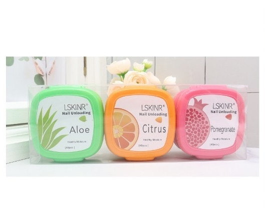 Aloe, Citrus, Pomegranate Nail Remover Pads 6 container pack .75 each