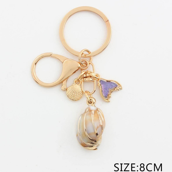 Ocean Charm Keychain with Shell & Mermaid Pendant .68 each