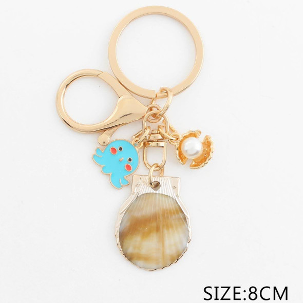 Cute Ocean Keychain with Shell, Pearl & Octopus Charm .68 each