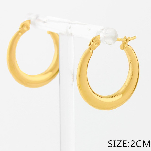 0.8" Stainless Steel Classic Hoop Earrings .68 each pair