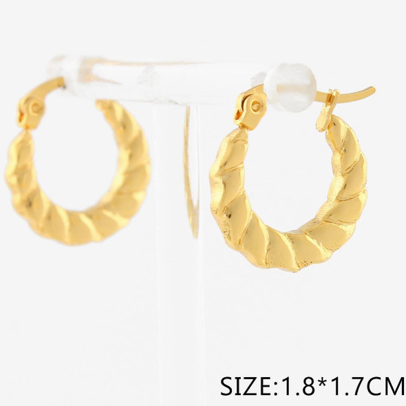 0.7" Stainless Steel Twisted Hoop Earrings .68 each pair