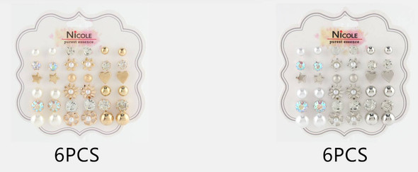 18 Pair Mixed Stud Earrings Set .68 each