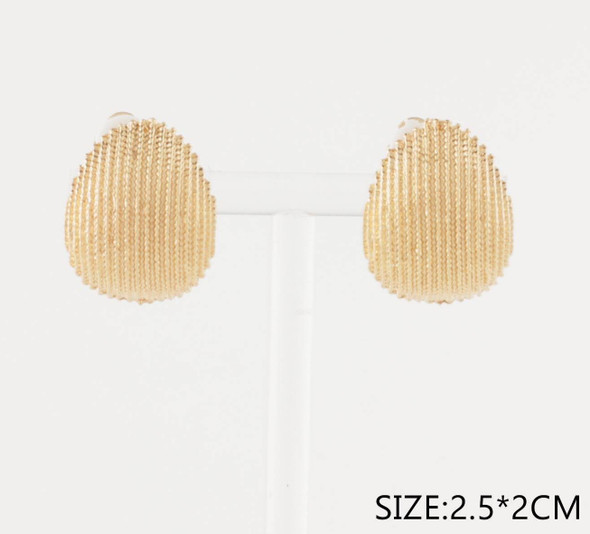 1" Textured Oval Clip On Earrings .68 each pair