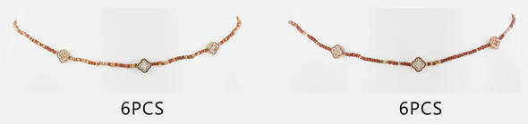 Beaded Belly Chain with Quatrefoil Charms .68 each
