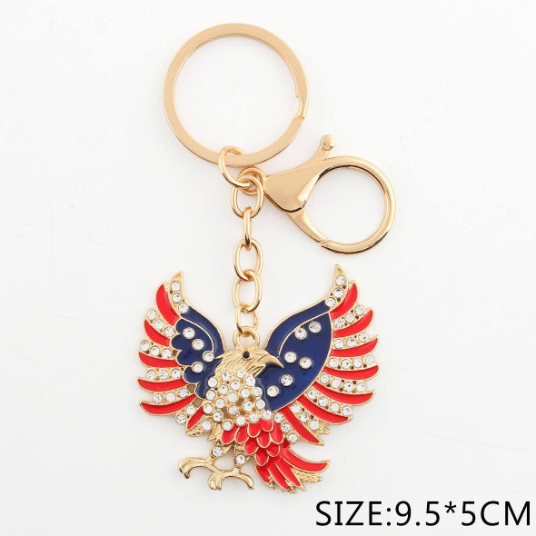 3.7" Patriotic Eagle Rhinestone Keychain .68 each