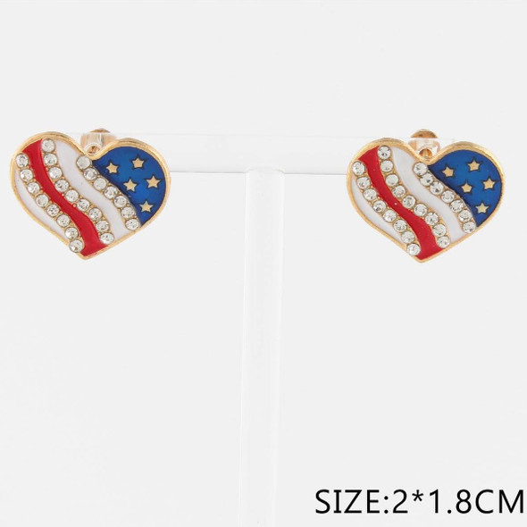 0.8" Patriotic Heart Stud Earrings .68 each pair