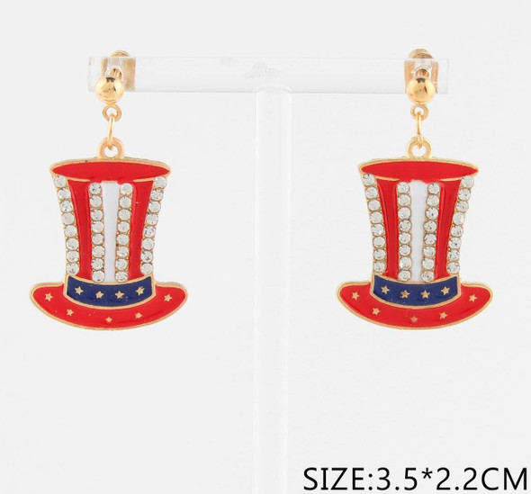 1.4" Uncle Sam Hat Dangle Earrings .68 each pair