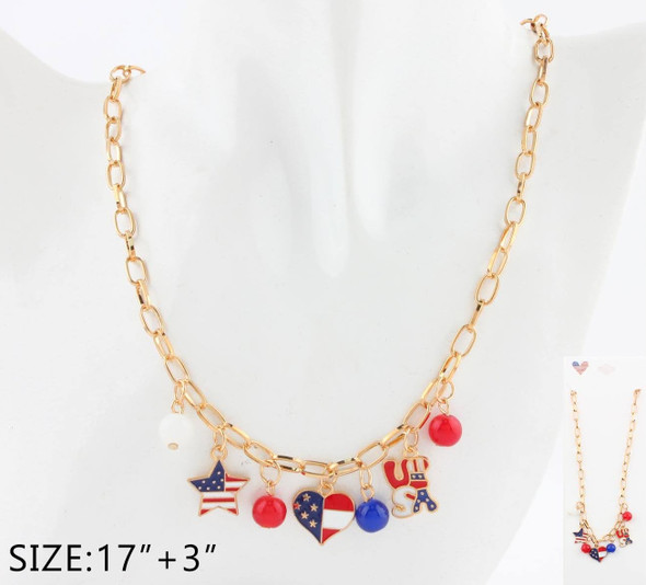 USA Charm Link Necklace .68 each
