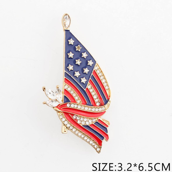 2.6" Patriotic American Flag Brooch .68 each