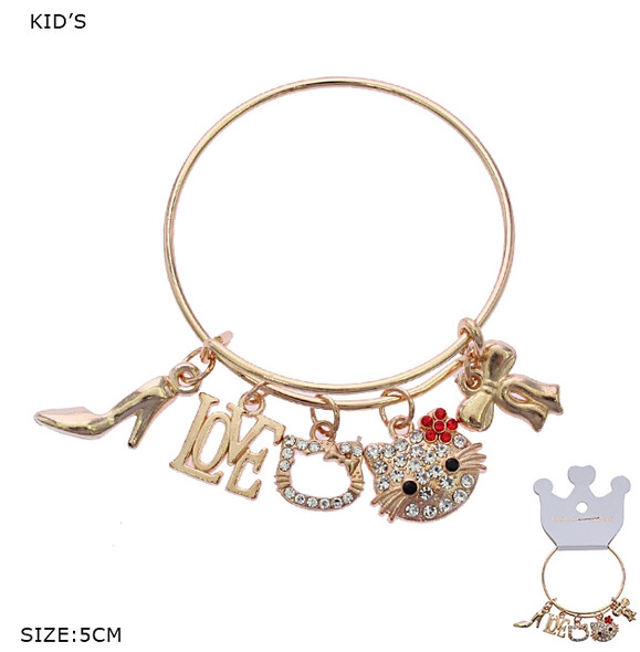 Kids Novelty Charm Bangle Bracelet with Dangling Charms .68 each