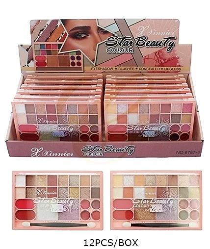 5.3" 24 Color Palette Eyeshadow Gift Set w/ Brush 12 per bx $2.00 each