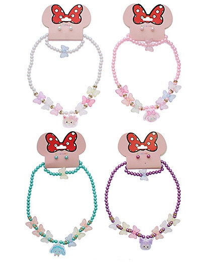Novelty Jewelry Set with Pearls and Butterfly Accents  .68 each set