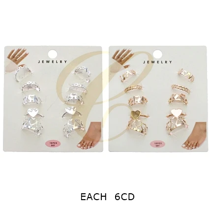 8 Piece Gold & Silver Midi Ring Set (0637) .68 each set