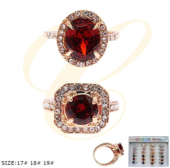 Oval & Square Cut CZ Statement Rings 24 pcs per box .36 each