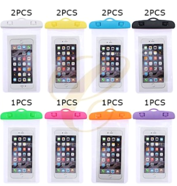 4" x 7" Clear Waterproof Phone Pouch with Lanyard .68 each