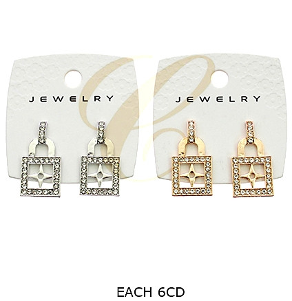 1.4" Hi Fashion Rhinestone Stud Earrings .68 each pair