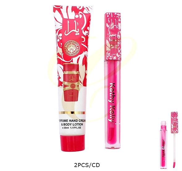 2 Pc Set Perfume Hand Cream Body Lotion & Lip Gloss $1.50 each set