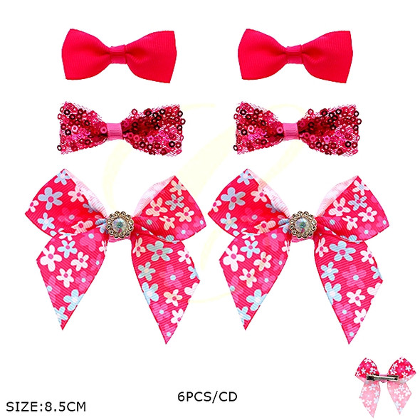 6 Pc Set Girls Boutique Bow Hair Clip .68 each set