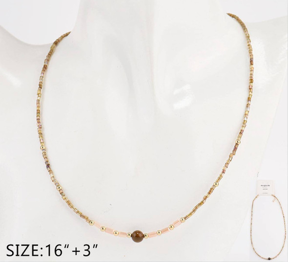 Trendy Everyday Layering Minimalist Beaded Necklace .68 each