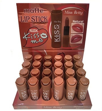 Nude Kiss Me Matte Lip Stick 24 pcs per display box .75 each