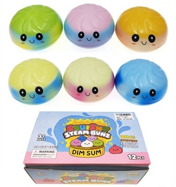 2.8" Squishy Multicolor Dumpling Toy 12 pcs per display box $2.00 each