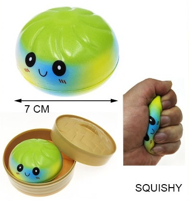 2.8" Squishy Multicolor Dumpling Toy 12 pcs per display box $2.00 each