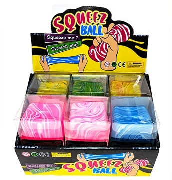 2" Marbled Cube Squishy Squeeze Toy 12 pcs per display box $2.25 each