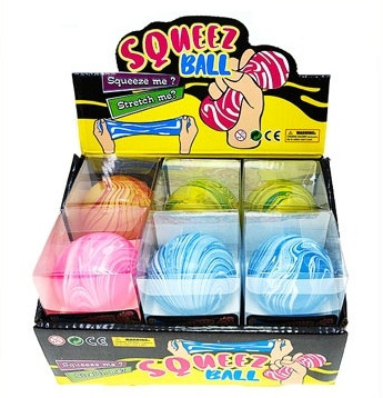 2" Marbled Sphere Squishy Squeeze Toy 12 pcs per display box $2.25 each