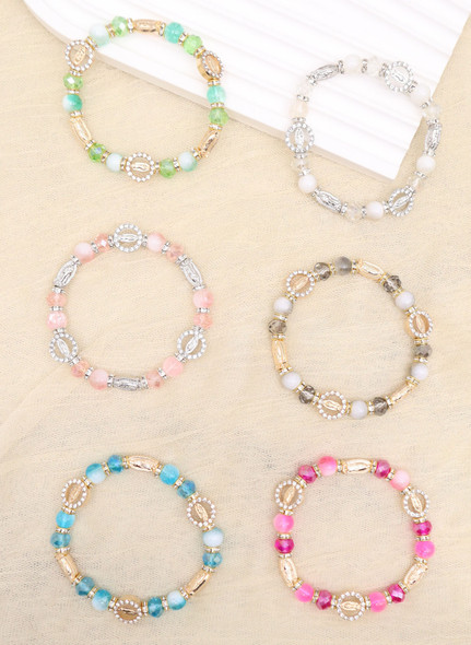 Religious Rhinestone Stretch Bracelet .70 each