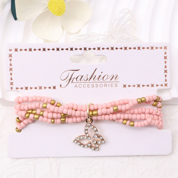 Butterfly Multi-Strand Beaded Bracelet .70 each