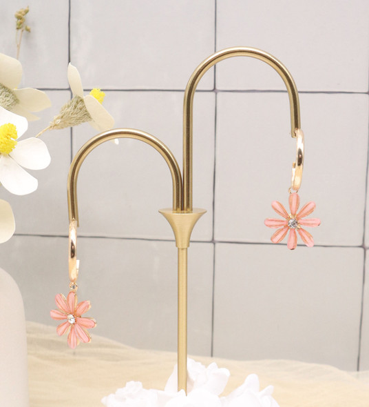 2" Daisy Hoop Drop Earrings .70 each pair