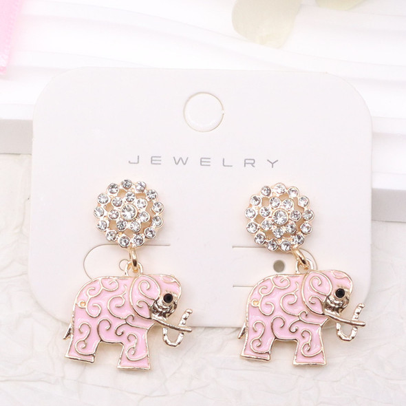 1.5" Elephant Rhinestone Drop Earrings .70 each pair