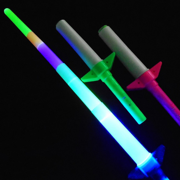 26" Expandable Multi Color Light Up Swords 12 per pk .75 ea