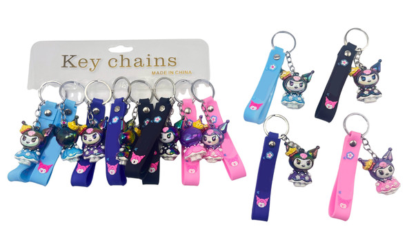 Shiny Novelty 3 in 1 Strap Keychain Asst Colors (10498) .68 each