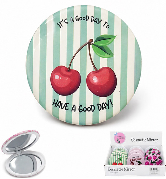 Cherry Compact Mirror 12 pcs per display box .68 each