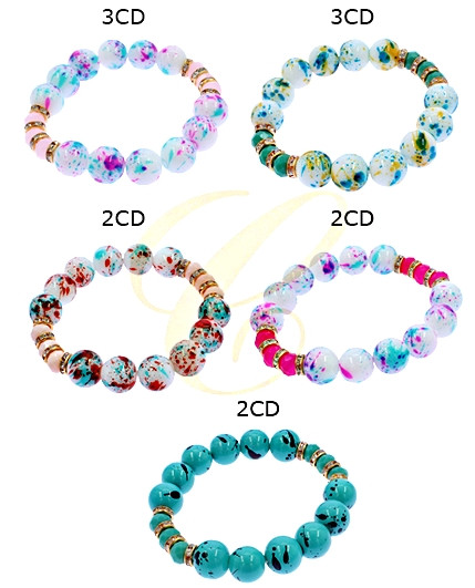 Speckled Beaded Stretch Bracelets .68 each