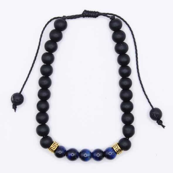 Blue & Brown Tiger Eye Beaded Bracelets  .68 each 