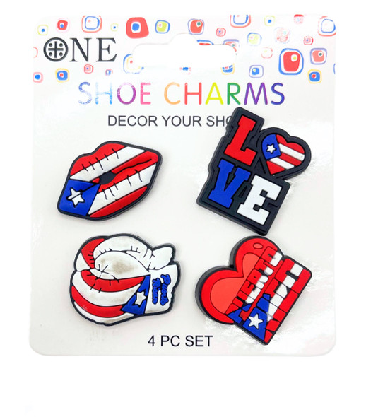 4 Pk Set of Shoe Charms Puerto Rico Theme (10037) .75 each set