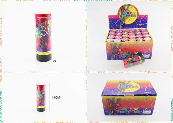 4" Confetti Party Poppers 24 Pcs Per Display Box .70 each